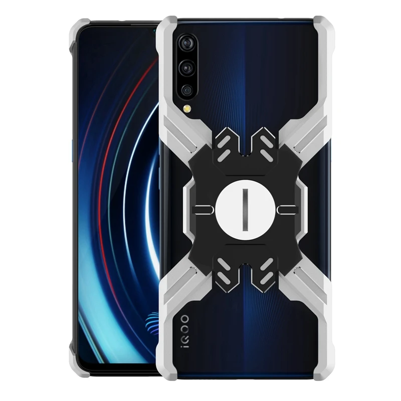 Металлический чехол с алюминиевой рамкой для Vivo IQOO, чехол, роскошный бронированный металлический противоударный механический чехол Hero для VIVO X23, чехол - Цвет: Silver Black