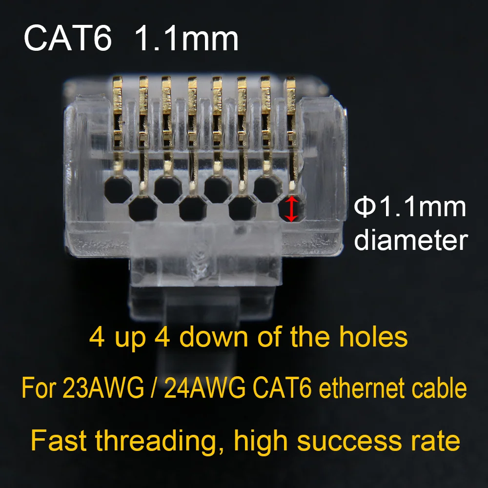 rj cat 6 metal protegido conector cabo de rede 20 50 100 peças
