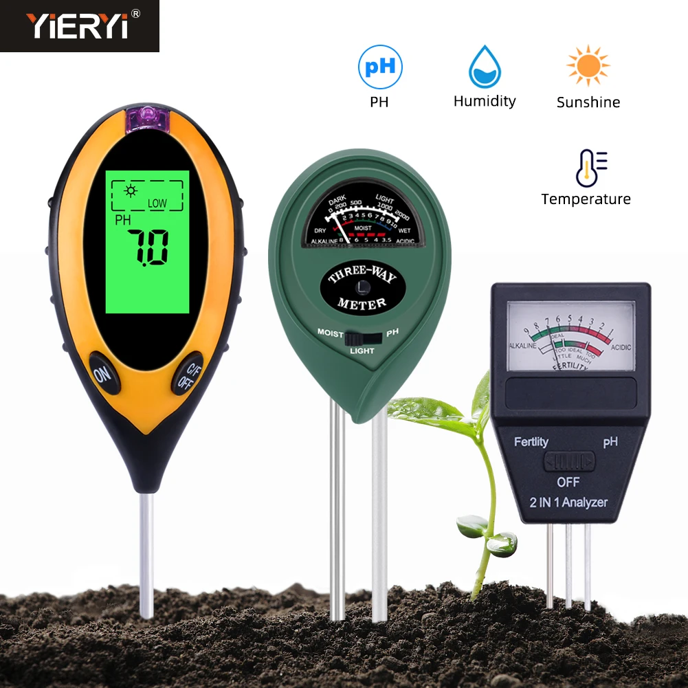 2 in 1 Soil Moisture Fertility Light Meter pH Measuring Tester for Plants Flower 