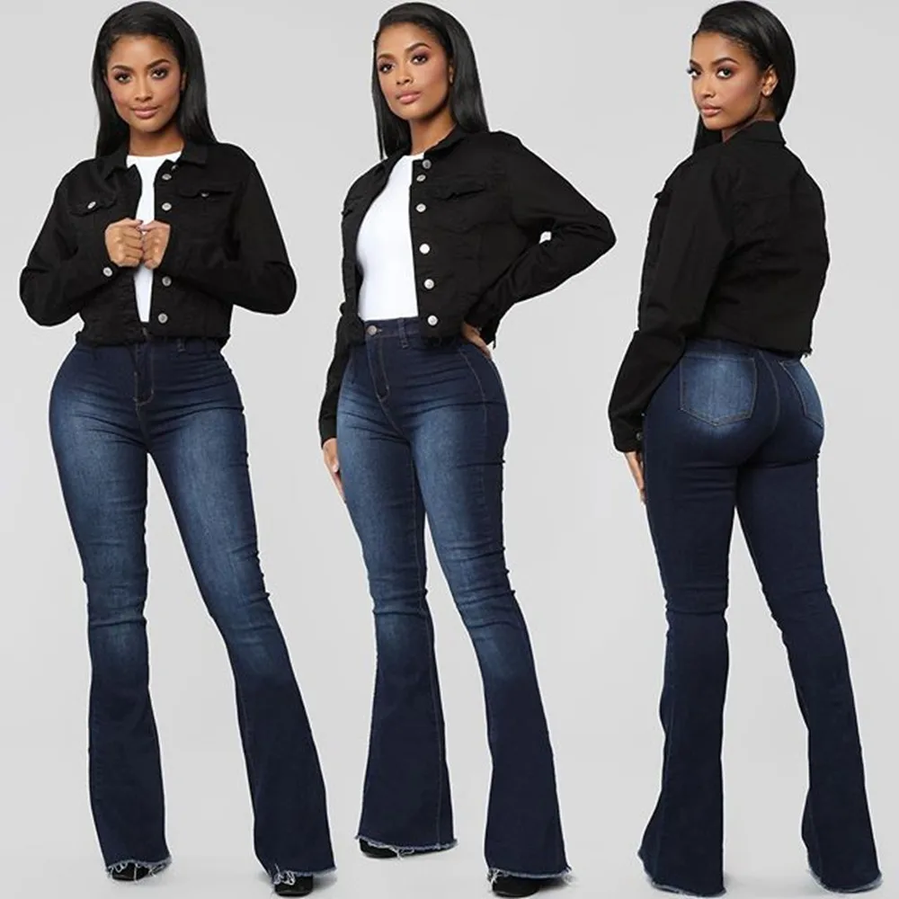 2020 Fall/winter New Women's High Waist Flare Jeans Stretch Slim Denim Long  Pants Casual Bootcut Jeans S-2xl Drop Shipping - Jeans - AliExpress
