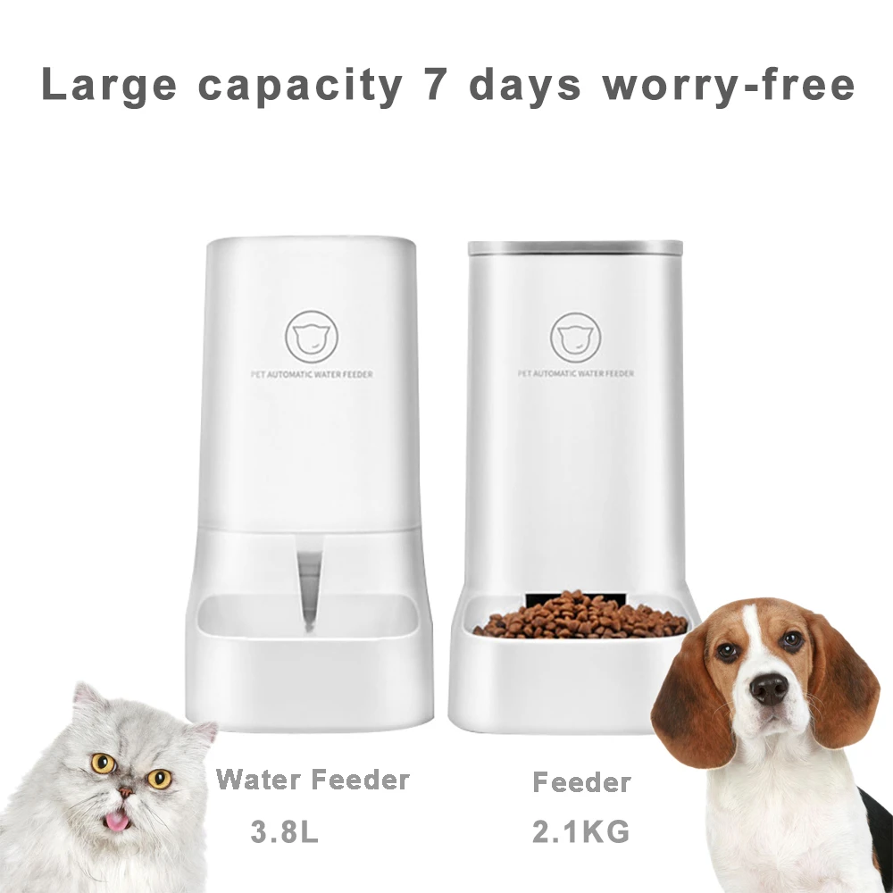 Large Capacity Cat Automatic Feeder And Drinker Dog Water Dispenser Pet