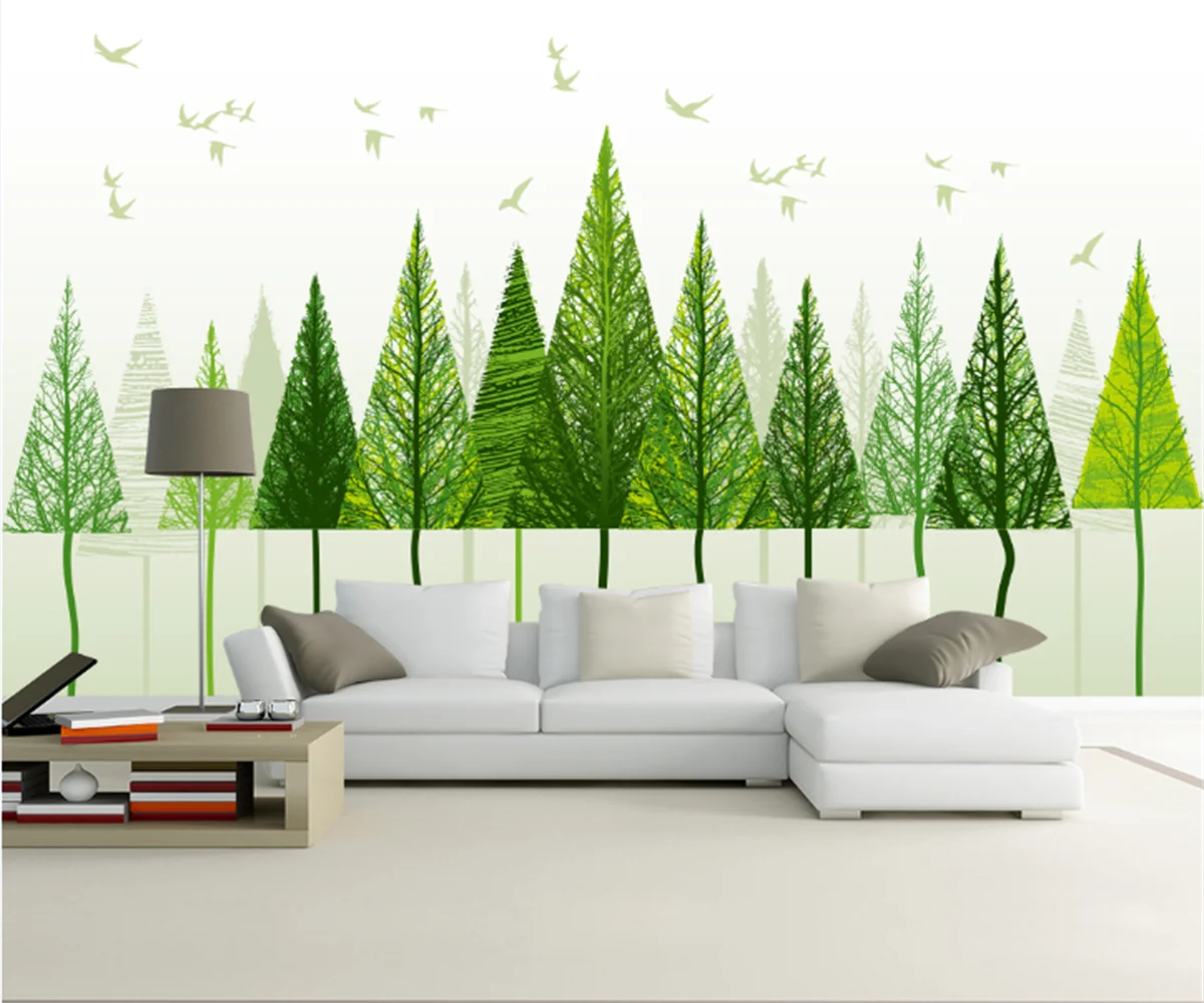 

Индивидуальный 3D скандинавский простой трехмерный фон с изображением леса птицы дивана настенная живопись домашние фото обои