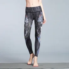 Женские штаны для йоги с высокой талией, с принтом, спортивные эластичные леггинсы для тренировок, фитнеса, спортзала, пробежки, женские спортивные, спортивные, дышащие