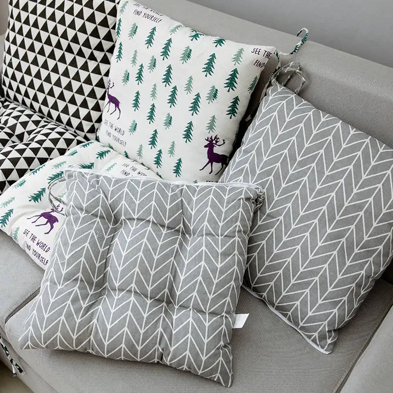 Conjoined Chair Cushion Back Cushion Office Chair Cushion Dining Chair Pad Zipper Splicing Conjoined Seat Pad Home Decor Pad