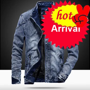 

High Quality Men Denim Jackets Coat Autumn Male Solid Color zipper Jacket Overcoat Men's Casual Fashion Jackets