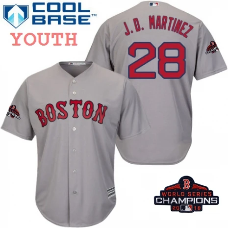 Youth Youth kids Boston J. D. Martinez Red Sox Scarlet команда чемпионов мира с логотипом игрока красная футболка - Цвет: Youth