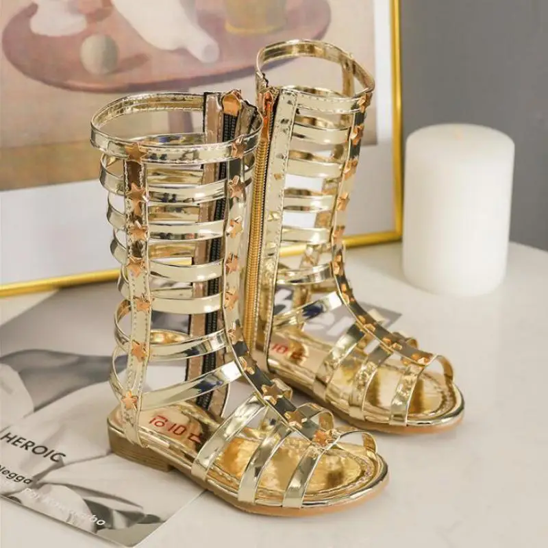 Sandalias romanas para niñas, botas de estilo gladiador o romanas de tacón  alto, perfecto para verano, A797|Sandalias| - AliExpress