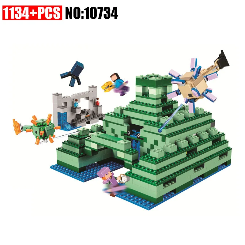 

Compatible 21136 LEGOINGS Monumented Building Blocks Sets Bricks My worlds Movie Model Kids Minecrafted Toys For Children 10734