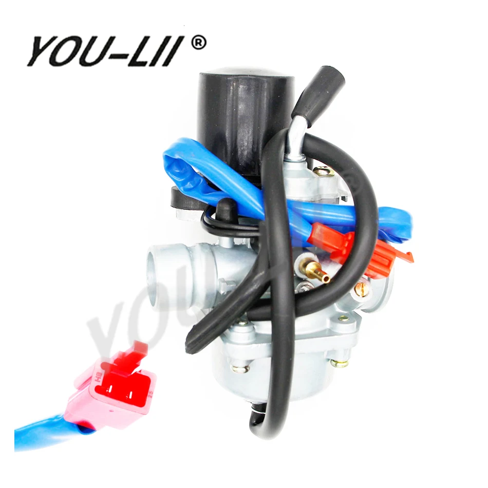 YOULII 19mm Carburetor Moped Carb for 2 Stroke Piaggio Zip For Yamaha Jog 50 50cc Scooter 50cc 70cc 90cc Mini Carb ATV 1E40QMB