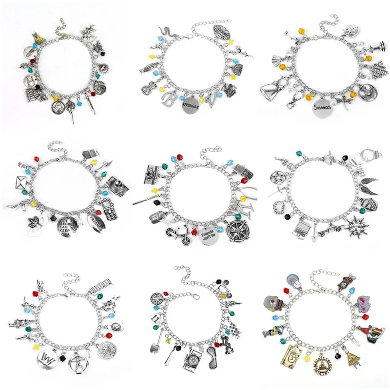 

TV Jewelry Game of Thrones Stranger Thing Riverdale Charm Bracelets Bangles Sherlock Pretty Little Liars friendship bracelets