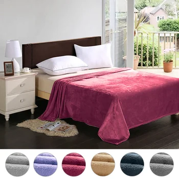 

Soft Warm Fleece Flannel Blankets Throw Solid Color Sofa Cover Bedspread Winter Double-side Flannel Blanket for Beds Sofa Couch