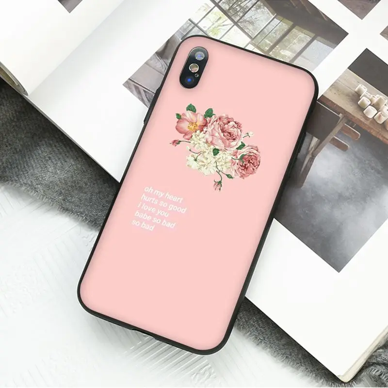Yinuoda Винтажный Розовый эстетический песенок, черный чехол для телефона Apple iPhone 8 7 6 6S Plus X XS MAX 5 5S SE XR, чехлы