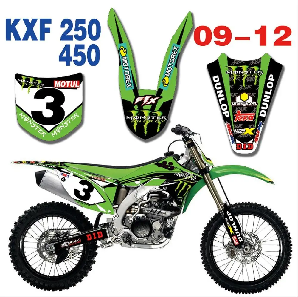 Мотоцикл Фоновые наклейки команда графическая звезда наклейка для Kawasaki KX250F KX 250F KXF250 KXF 250 2006 2007 2008