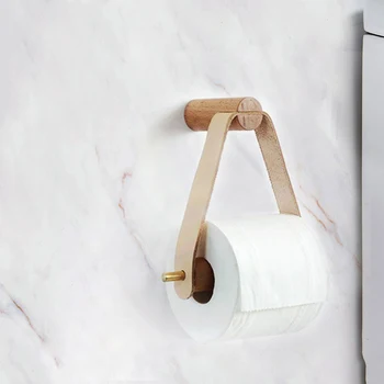 

Wooden Rolled Toilet Paper Holder Bathroom Storage Paper Hand Towel Dispenser Toilet Tissue Paper Rack