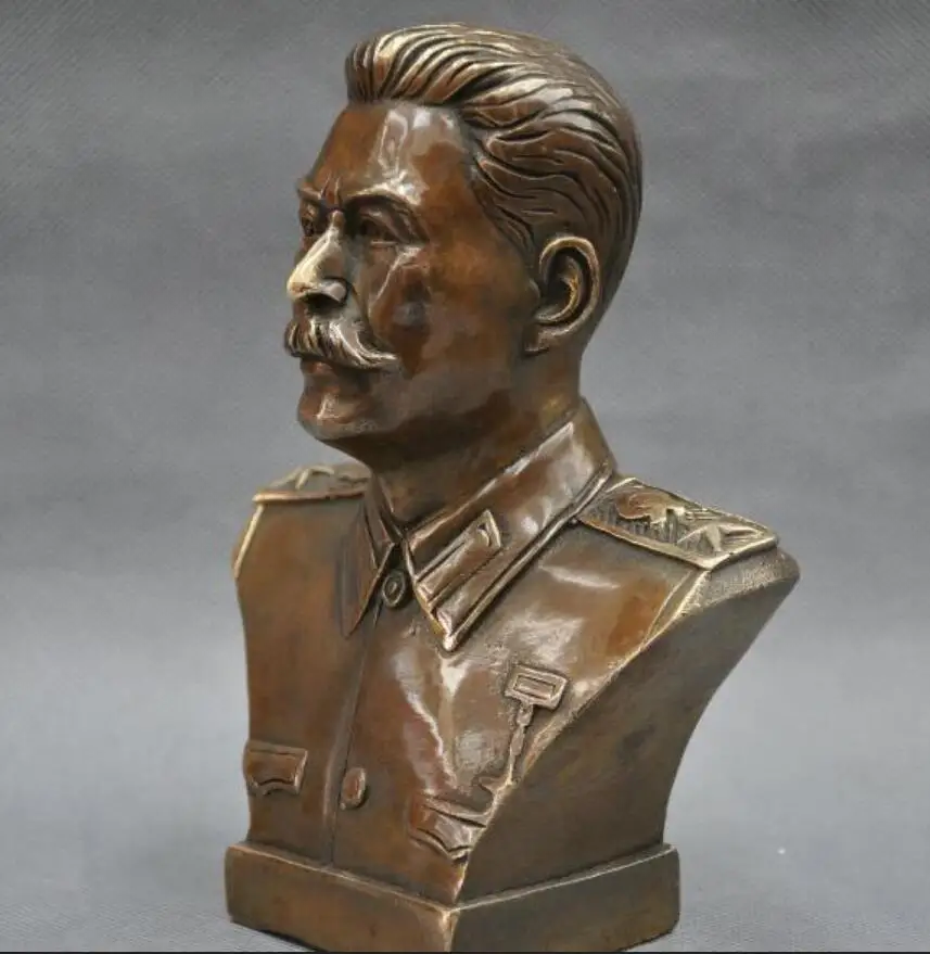 Russian Leader Joseph Stalin Bust copper Statue N 
