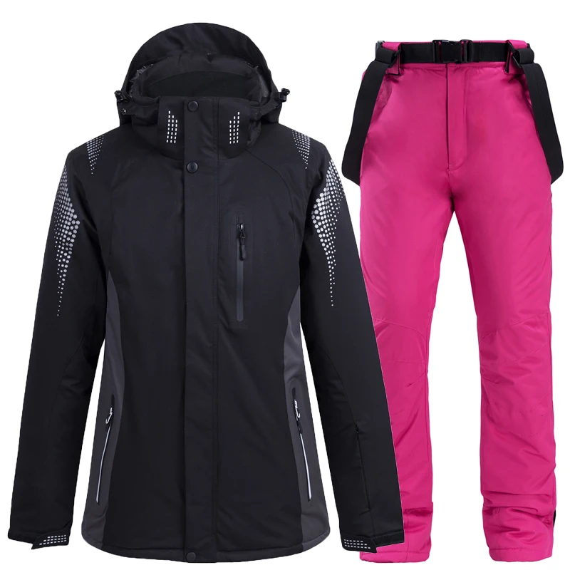 Лыжный костюм Мужская и женская зимняя новая уличная ветрозащитная влагостойкая теплая зимняя куртка и штаны одежда лыжные и сноубордические костюмы - Цвет: Q3