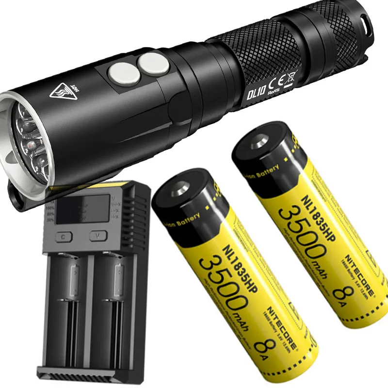 NITECORE DL10 и UM10 зарядное устройство 18650 Аккумулятор 1000 лм CREE XP-L HI V3 светодиодный светильник для дайвинга подводный 30 м водонепроницаемый фонарь - Испускаемый цвет: DL10 2XNL1835HP I2