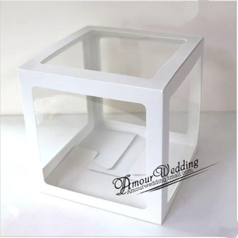 1pcs white Любовные буквы прозрачная коробка аксессуары для воздушных шаров Baby Shower неоновые стикеры свадебные шары для украшения коробки вечерние воздушные шары - Цвет: 1pcs white