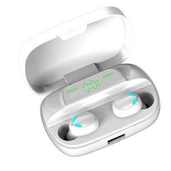 

Wireless Earphone Bluetooth Earpods Waterproof HiFi Earphone LED Touch Design with USB Port Charging Case for Phone Black White