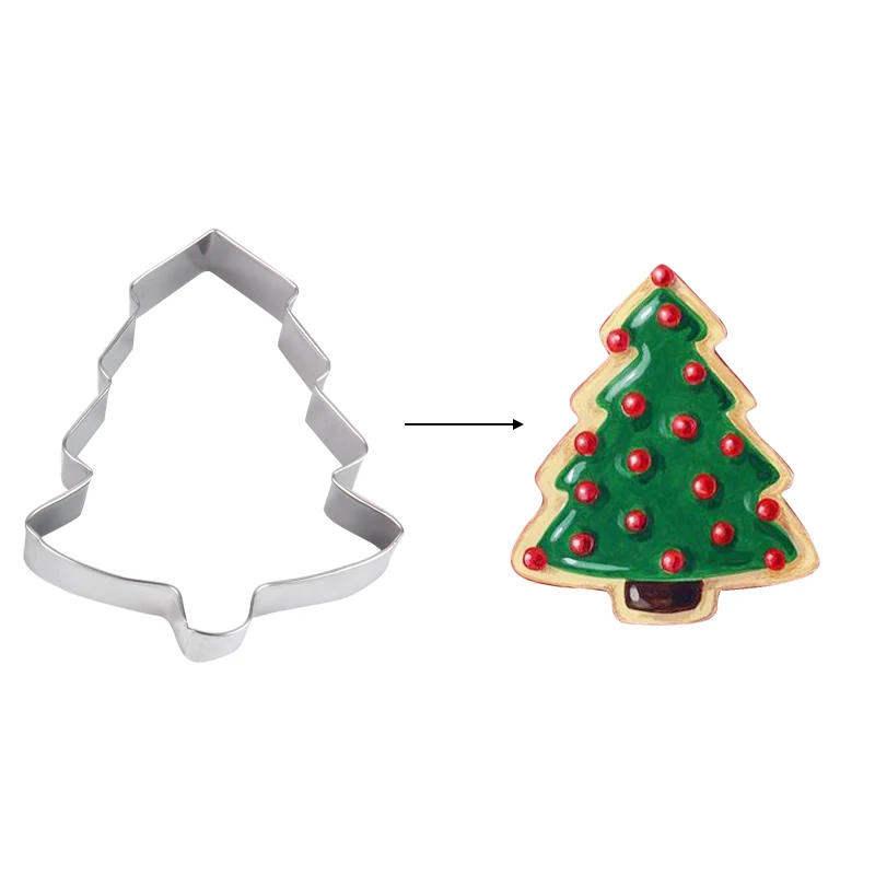 5pcs Christmas Kitchen Deco Cookie Cutter Tools Gingerbread tree Shaped Xmas Biscuit Mold Christams Cake Decorating navidad gift