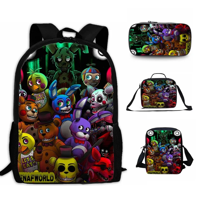 Teddy Bear Midnight Harem 4 Pieces in a Set Schoolbag for Elementary School Students Pencil Case Satchel Bag Lunch Bag Children Teddy Bear Midnight Harem 4 Pieces in a Set Schoolbag for Elementary School Students Pencil Case Satchel Bag Lunch Bag Children
