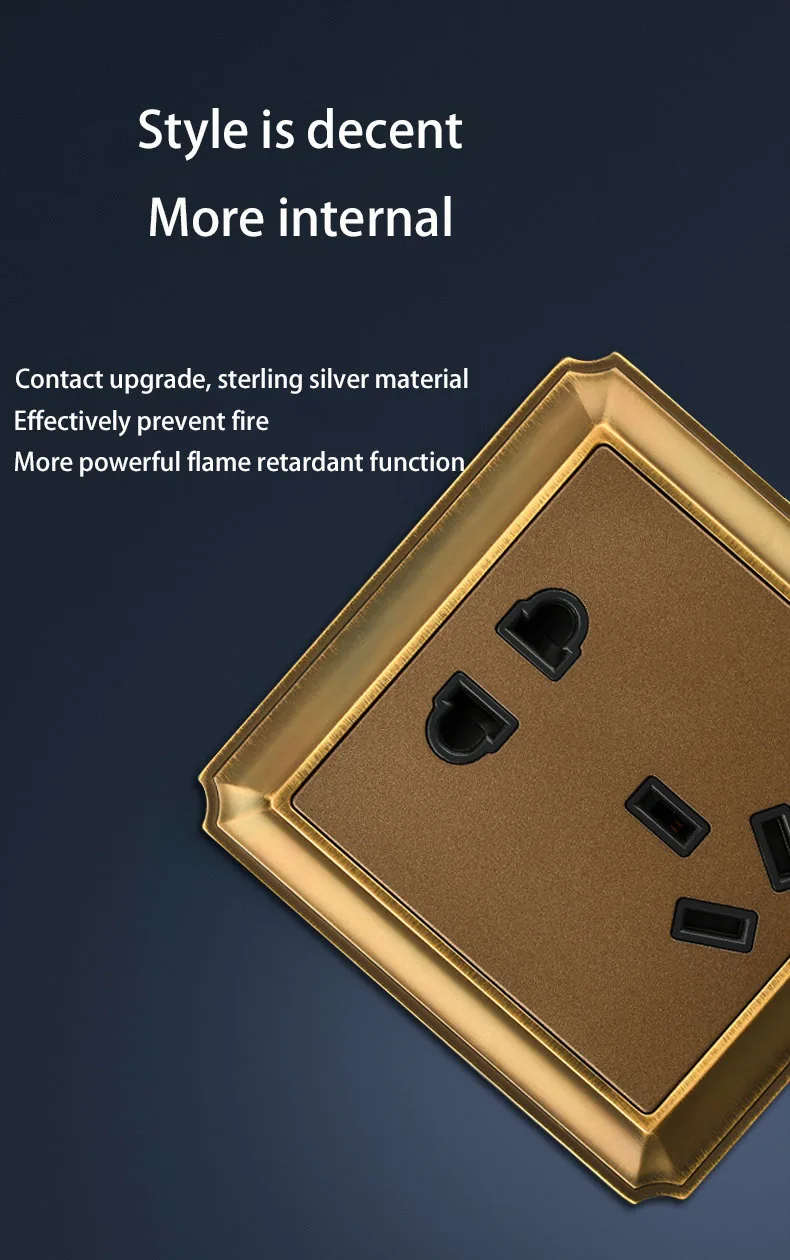 panneau brossé en bronze interrupteur voies gang type interrupteur mural