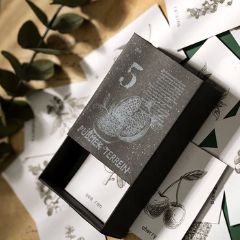 

Vintage Plants Kraft paper Label Writable Sticky Notes Retro Stationery Memo Pad Notepad Office Decoration Office Supplies