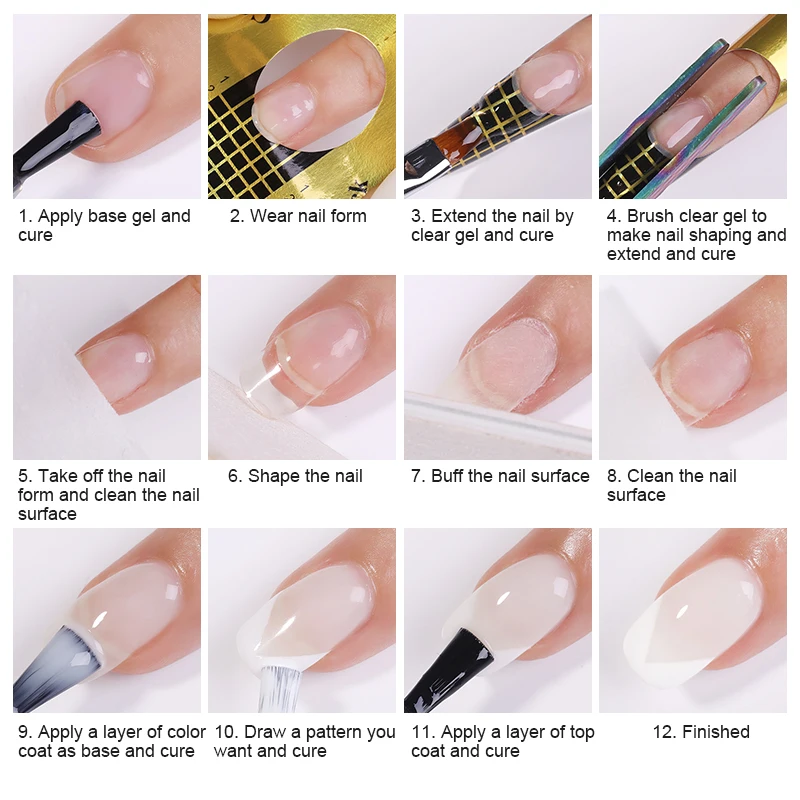 BORN PRETTY 5ml pink white clear Nail Extend Glue Extension Gel Nail Tips Builder Nail Art UV LED Building Gel Varnish Lacquer