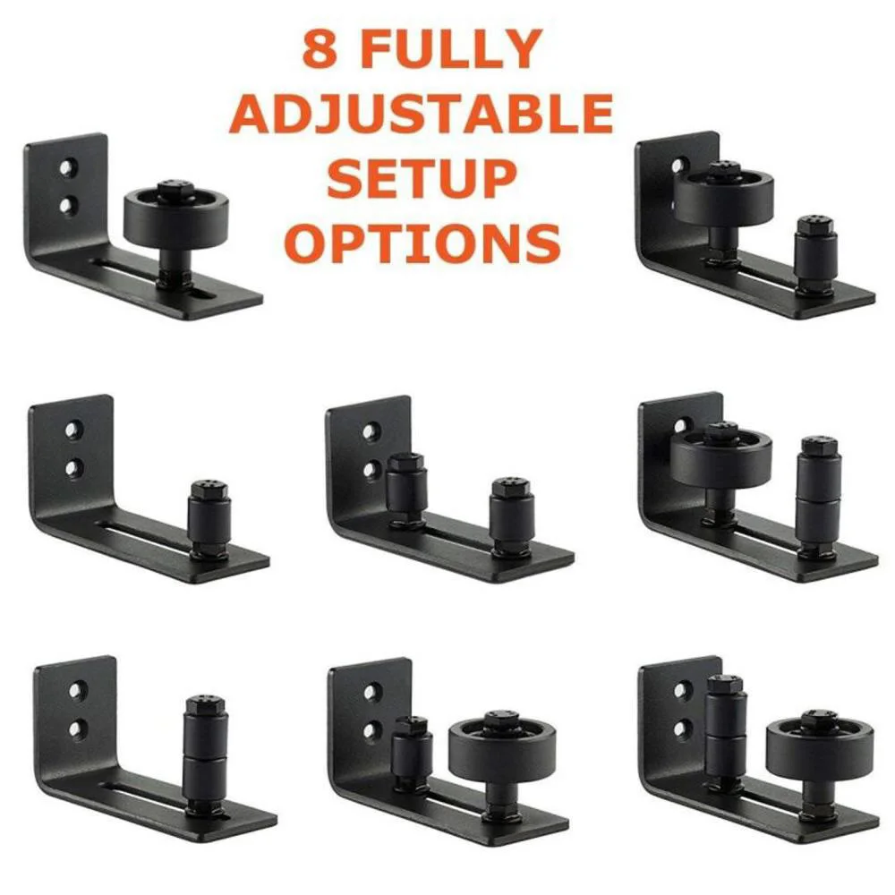 

Adjustable Black Wall Mount Stay Roller Bottom Guide For Sliding Barn Door Parts
