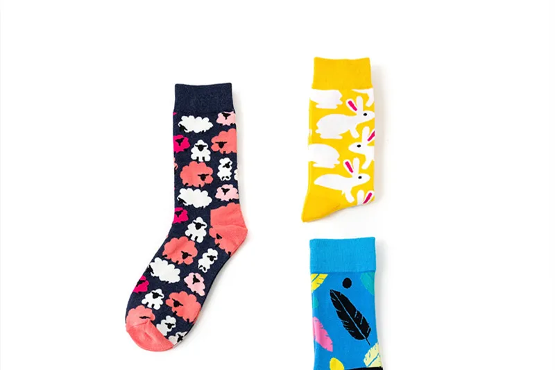 slouch socks New Funny Women Fashion Harajuku Colorful Socks Cute Art Egg series personality Cotton Female socks toe socks for women