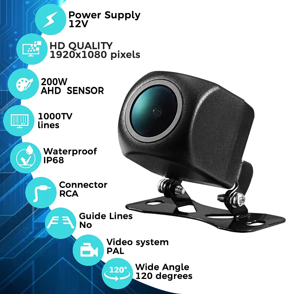 Car Vehicle AHD Rear view Reverse Camera 200W 1080P Reversing Camera Universal 4 Glass Lens HD Parking Cam for Car Radio rear camera rear view camera front and rear cameras