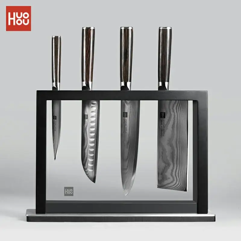 

5Pcs/set Huohou Damascus Knife Set Stainless Steel Household Kitchen Knife Solid Wood Handle Composite Steel Knife Durable