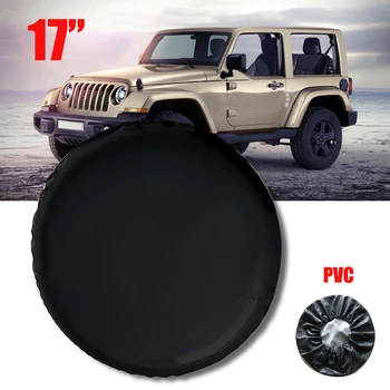 

17 Inch Spare Wheel Tire Tyre Cover Case Soft Bag Protector for Jeep Wrangler 2018- 2019 31 Inch-32 Inch Wheel Tire