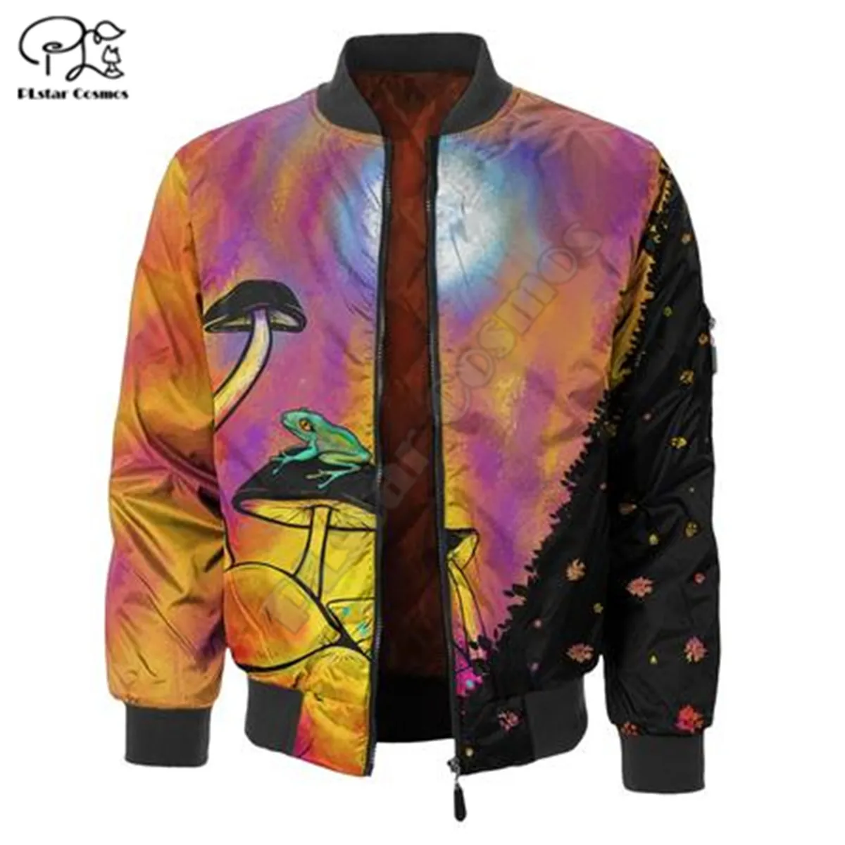 Mens Unisex 3d Psychedelic Trippy Nights Jackets  Print zipper Flight Jacket casual unisex Harajuku women Streetwear thick coat