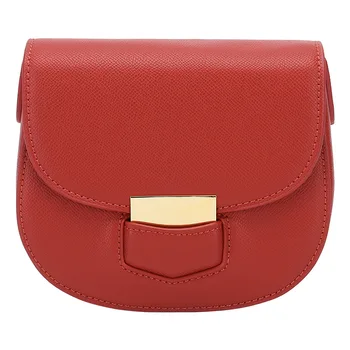 

Retro One Shoulder Messenger Women's Bag Palm Pattern 2019 Summer New Simple Fold Half Round Bag