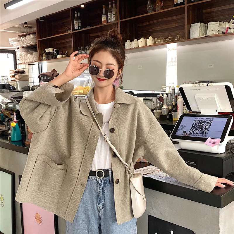 

YAMDI women solid coat female woman thin jacket spring autumn winter coat outwear casual korean chic elegant ladies jacket new