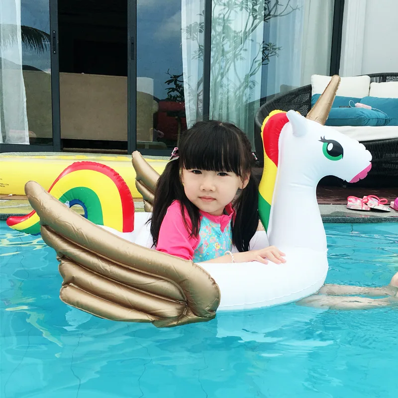 

Baby Unicorn Swimming Ring Dount Seat Inflatable Pool Float Baby Summer Water Fun Pool Toy Kids Swimming in the pool