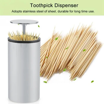 

Automatic Stainless Steel Toothpick Dispenser Box Holder Container Home Decor Toothpick Storage Box Organizer New Arrive