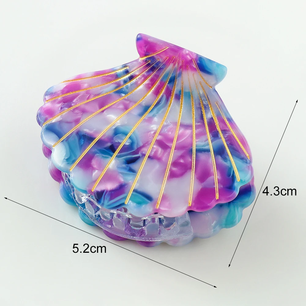 1PC Shell Shape Hair Clips Acetate Barrette Beauty Crab Hairgrip Headwear Acrylic Beach Hairpins Hair Claws Styling Accessories hair claw hair clips hair accessories