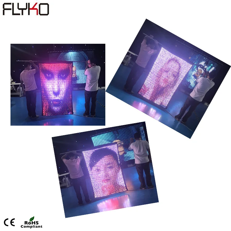 

Free shipping Highest definition 3in1 full color flexible P30MM LED vision flag video curtain