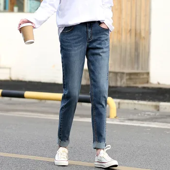 

Plus fertilizer XL women's 200 fat mm fat pants simple joker stretch jeans feet pants 7591