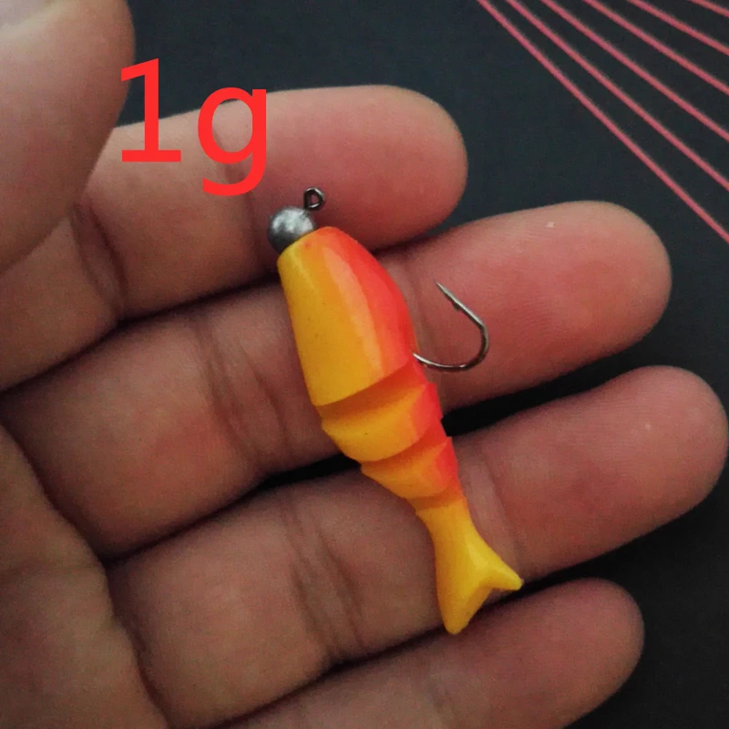 Poetryyi Pike Fishing Lure 2g/50mm Small Soft Plastic Shads