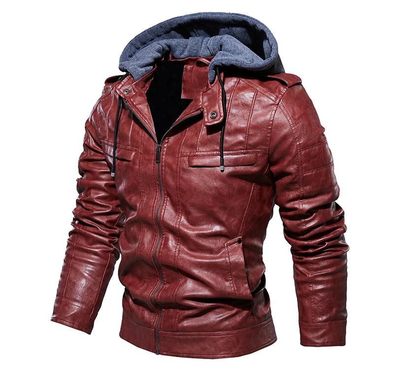 BOLUBAO, мужские кожаные куртки с капюшоном, пальто, Осень-зима, мужские модные плотные теплые однотонные кожаные куртки, мужские куртки, одежда