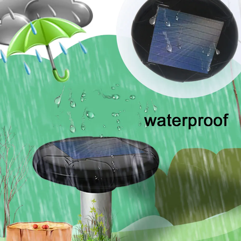 1.2V 800MAH Ultrasonic Snake Repeller 400-1000（HZ) Garden Insect Outdoor Rodent Control Solar Power Repeller Electronic Animal
