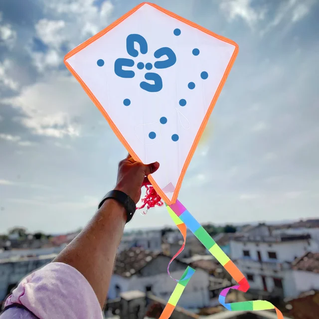 3 Sets DIY Easy to Fly Long Tail Kites Painting Blank Kites with Swivel Line 6