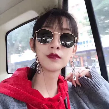 

New Style Harajuku Sun Glasses Retro Thin Frame Hip Hop Sun Glasses Men And Women Small round South Korea Online Celebrity Style