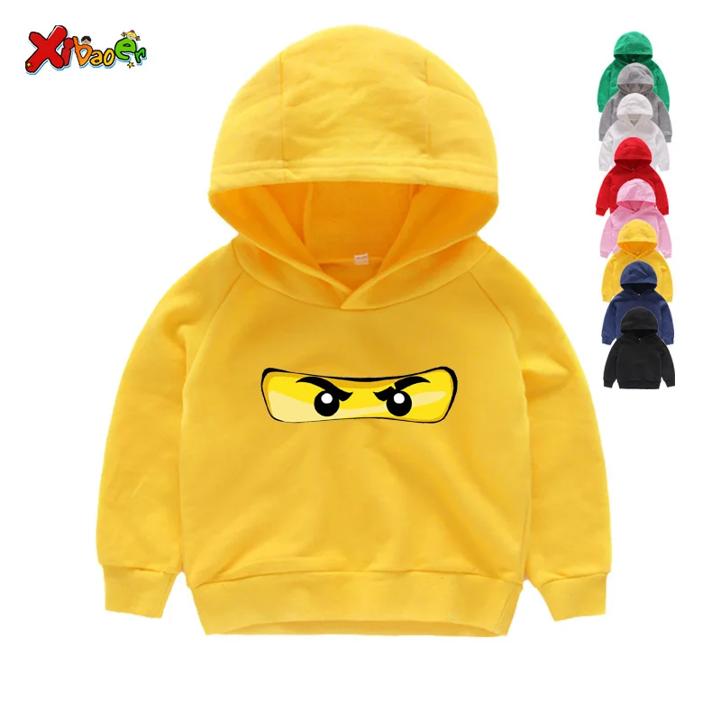 Ninjago/хлопковые толстовки с длинными рукавами и рисунком из мультфильма; одежда для маленьких мальчиков и девочек; осенние толстовки с капюшоном; толстовки; топы для детей