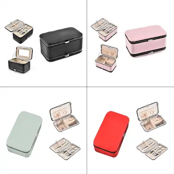 

Multi-function Portable Jewelry Storage Box Ring Stud Earring Necklace Container Q0KE
