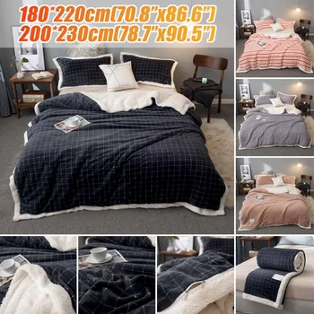 

3PCS Double sided Fleece blankets and throws Adult Thick Warm winter Blankets queen Flannel Pink Blankets On Bed Christmasgift