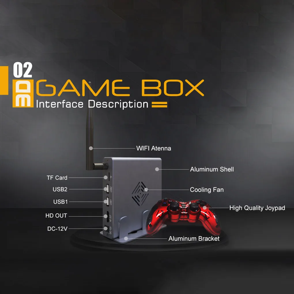 4K HDMI TV Gaming Host 2323 Games Emulator 3D Video Game Console Box With USB Wired Gamepad Controller EU US Plug